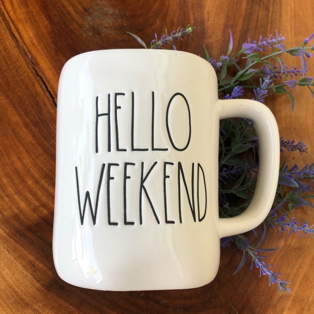 Rae Dunn “HELLO WEEKEND” mug